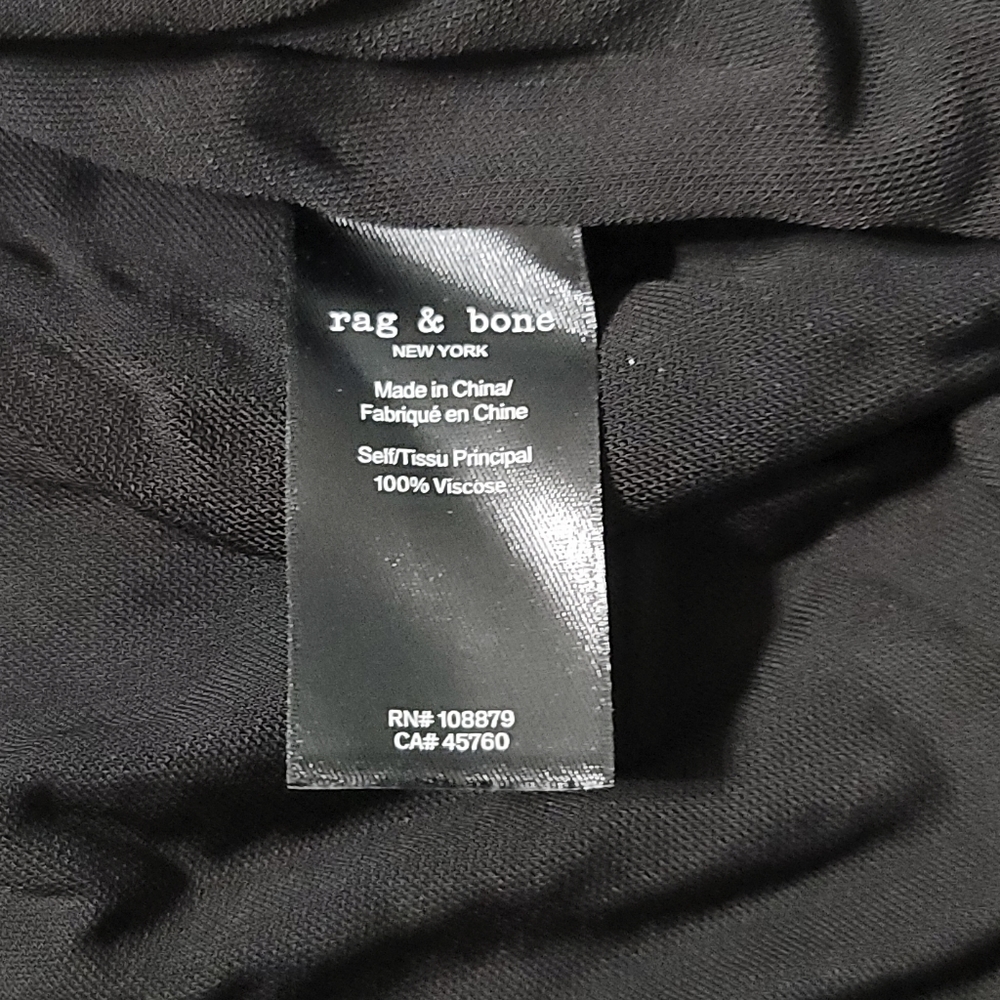 ~NWT~ Rag & Bone dress‎ Holly Drape Ruched Minidress Black Size X-Large - Picture 16 of 16